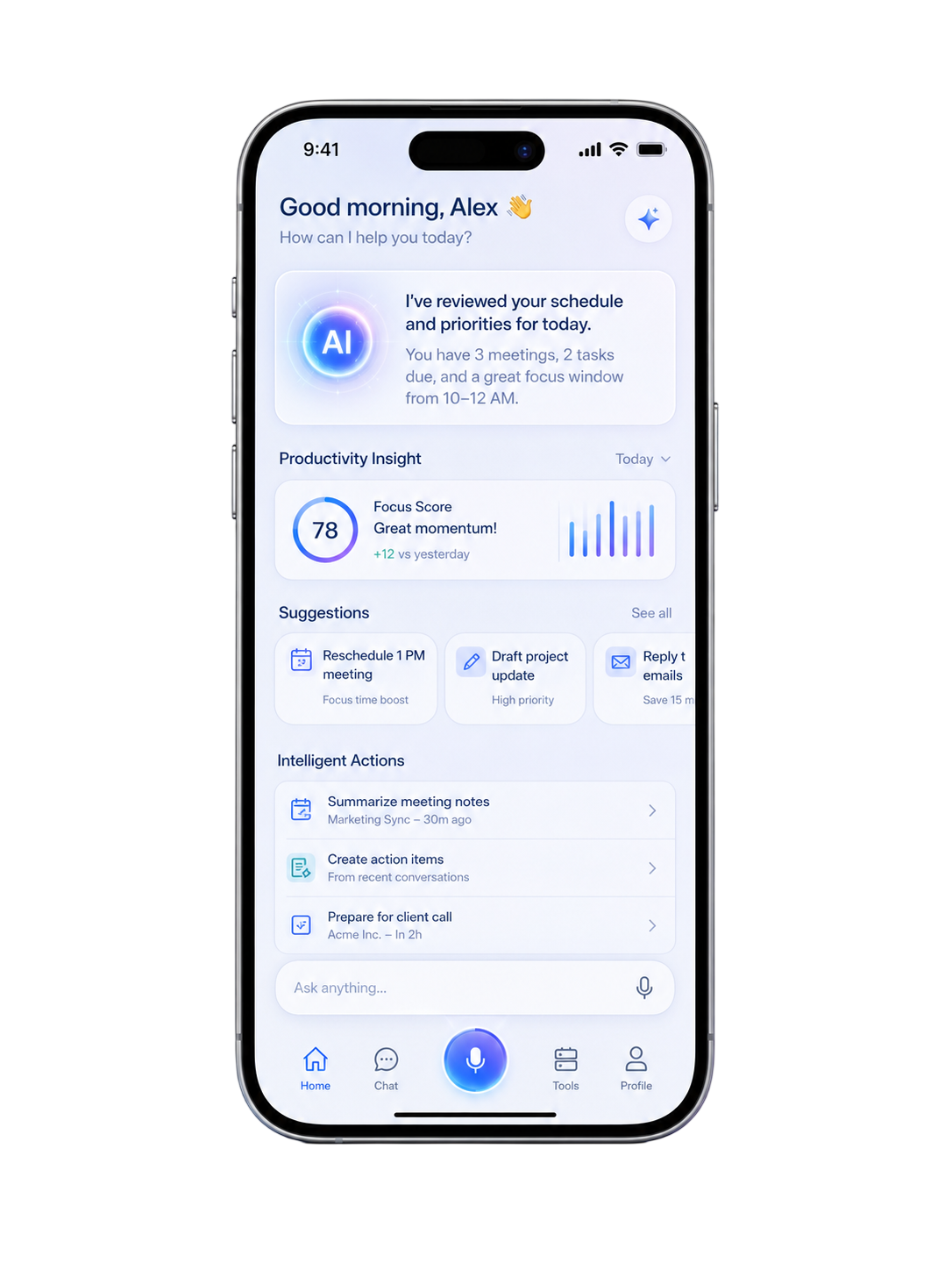 Mobile app mockup